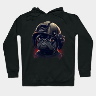 Pug as football player three Hoodie